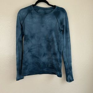 Lululemon Swiftly Long Sleeve Blue Marble Top